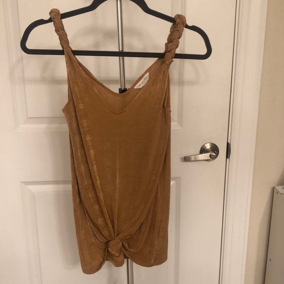 Shimmery Mustard Yellow Rope Tank - Picture 2 of 3